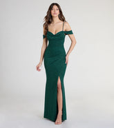 Alexandra Cold-Shoulder Mermaid Glitter Formal Dress