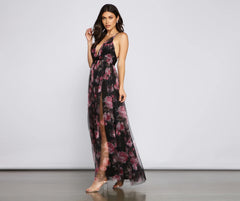 Aubrey Floral Mesh A-Line Dress
