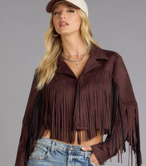 Trailblazer Faux Suede Fringe Jacket