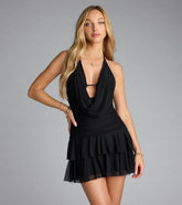 Drama In The Details Open Back Skater Mini Dress