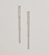 Sleek Styling Linear Rhinestone Earrings