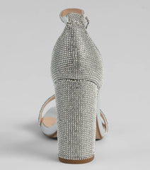 Shine Always Rhinestone Block Heels