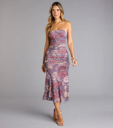 Bloom With Grace Floral Mesh Midi Dress