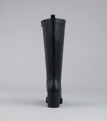 Steppin Up Block Heel Knee High Boots
