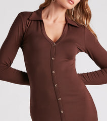 Morning Brew Henley Midi Dress