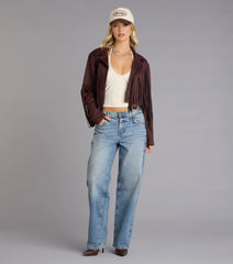 Trailblazer Faux Suede Fringe Jacket