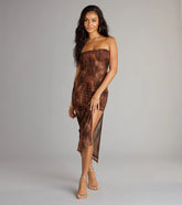 High Drama Abstract Mesh Maxi Dress