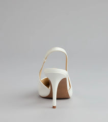 Sharp Finish Patent Slingback Pumps