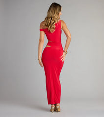Own the Night One-Shoulder Cutout Maxi Dress