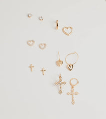 Adorable Trend Stud And Hoop Earrings Set