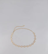 Linked Up Faux Pearl Chain Belt