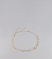 Linked Up Faux Pearl Chain Belt