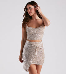 Holiday Glow Sequin Cutout Dress