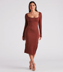 Go With The Scoop Neck Midi Dress