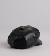 Off Duty Faux Leather Cabby Hat