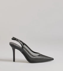 Chic Sheer Mesh Sling-Back Stiletto Pumps