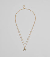 New Moon Star Charm Layered Necklace