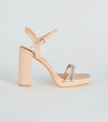 Ready Or Knot Rhinestone Platform Heels