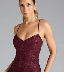 Azzura Cowl Neck Mermaid Glitter Formal Dress