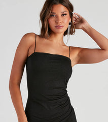 Stylish Sparkle Glitter Knit Mini Dress