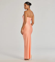 Anisley Strapless High Slit Column Formal Dress