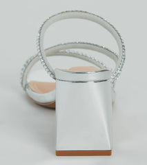 Season To Shine Metallic Rhinestone Mules