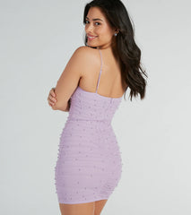 Statement Pearls Sweetheart Mini Dress