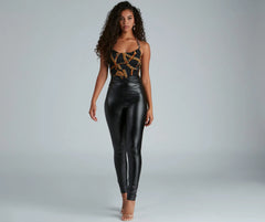 Bold Beauty Chain Halter Bodysuit