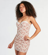 So Sweet Floral Lace-Trim Woven Mini Dress