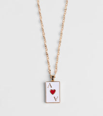 Ace Of Hearts Pendant Necklace