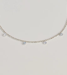 Delicate Shine Cubic Zirconia And Rhinestone Choker