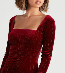 Katrina Velvet Long Sleeve Dress