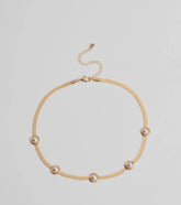Chic Pearl Accent Snake Chain Necklace