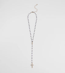 Beaded Beauty Rhinestone Cross Necklace