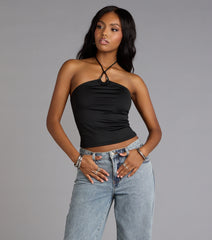 Chic Twist Halter Crop Top