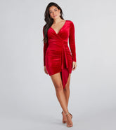 Chic Appeal Velvet Long Sleeve Mini Dress