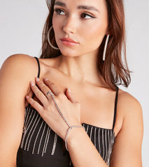 Oh-So-Luxe Rhinestone Hand Chain Bracelet