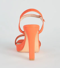 Real Style Faux Leather Platform Heels