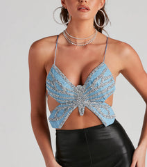 Glam Icon Butterfly Crop Top