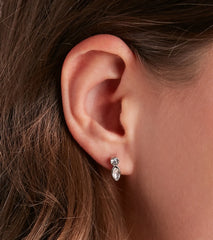 Chic Shine Rhinestone Stud And Duster Earrings Set