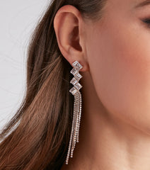 Elegant Trendsetter Cubic Zirconia Fringe Earrings