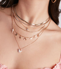 Trendy Glam Babe Charm Necklace Set