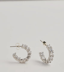 Stylish Staple Cubic Zirconia Mini Hoop Earrings