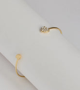 Crushing Heart Rhinestone Bangle Bracelet