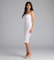 Sweetly Sultry Floral Bodycon Midi Dress