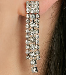 Impeccable Glam Rhinestone Necklace And Earrings Set