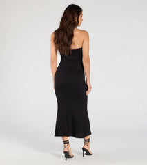 Effortless Days Strapless Bodycon Midi Dress