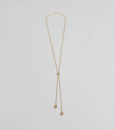 Sleek Teardrop Charm Lariat Necklace