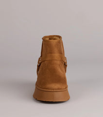 Snuggle Steps Faux Sherpa Platform Booties