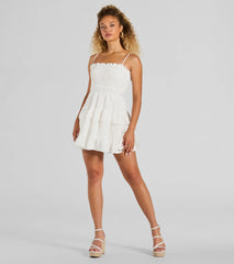 Tea Time Ruffled Short Skater Dress